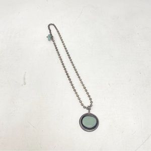 Green Chalcedony Stamped Necklace